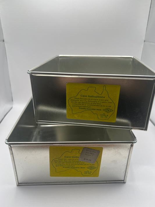 8" Square Cake Tins x2