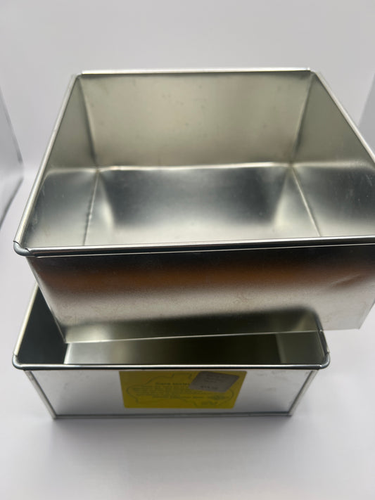 8" Square Cake Tins x2